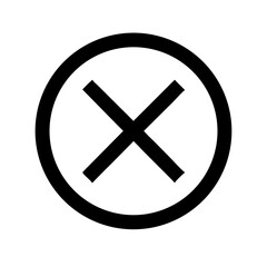 circle cross  vector flat icon