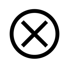 circle cross glyph  vector flat icon