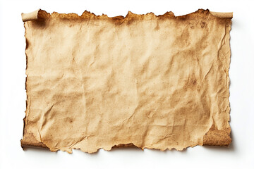 An ancient, weathered scroll hinting at forgotten tales and mysterious secrets, its parchment aged to a rich, creamy tan with burnished edges.