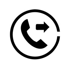 circle phone glyph  vector flat icon