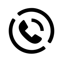 circle phone glyph  vector flat icon