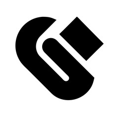 clip glyph  vector flat icon