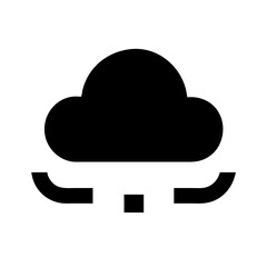cloud glyph  vector flat icon