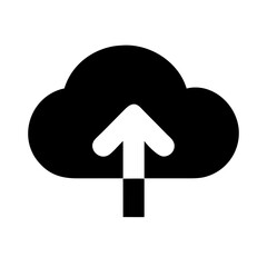 cloud upload alt glyph  vector flat icon