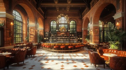 Obraz premium Grand, opulent bar with rich decor
