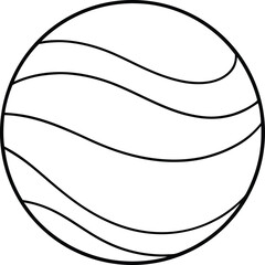 Rubber Ball Icon Line Art Vector | Toy, Sports & Playtime Line Art