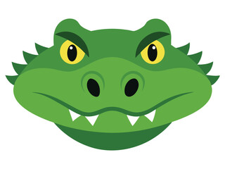 green crocodile head isolated on white background