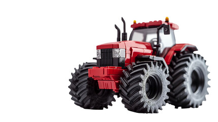 a red tractor on a transparent background, PNG image, PNG file, Generative art.