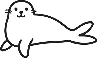 Cute baby seal illustration