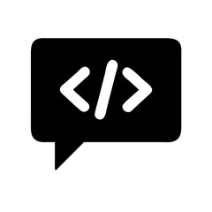 comment code glyph  vector flat icon