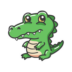 Naklejka premium crocodile icon, crocodile vector illustration-simple illustration of crocodile, perfect for crocodile logos and icons