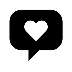 comment heart  vector flat icon