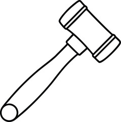 Rubber Hammer Icon Line Art Vector | Tools, Construction & Hardware Line Art