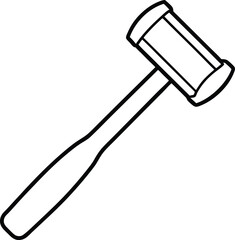 Rubber Hammer Icon Line Art Vector | Tools, Construction & Hardware Line Art