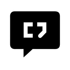 comment quote glyph  vector flat icon