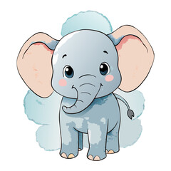 Baby elephant watercolours vector