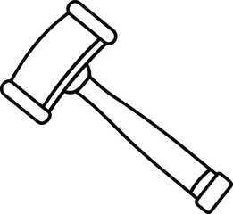 Rubber Hammer Icon Line Art Vector | Tools, Construction & Hardware Line Art