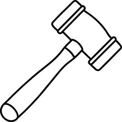 Rubber Hammer Icon Line Art Vector | Tools, Construction & Hardware Line Art