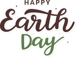 Happy Earth Day Typography - Eco-Friendly Text Design