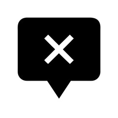 comment xmark  vector flat icon