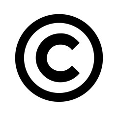 Fototapeta premium copyright vector flat icon