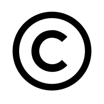 copyright glyph  vector flat icon