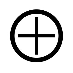cross circle glyph  vector flat icon