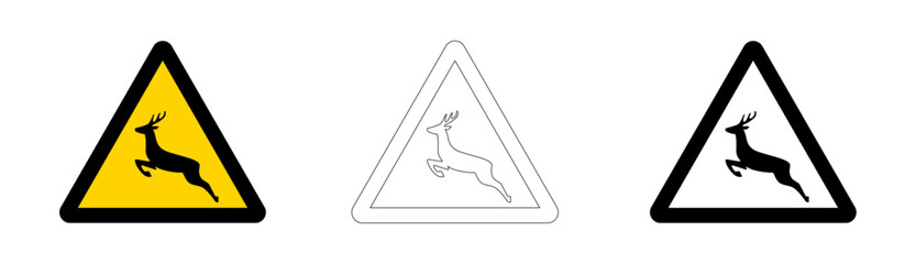 P-24 Road Sign Wild Animals Loose on the Road Caution © Cristian Valderas