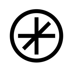 cross circle glyph  vector flat icon