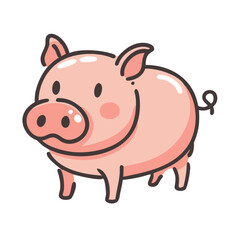 pig icon, pig vector illustration-simple illustration of pig, perfect for pig logos and icons