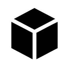cube glyph  vector flat icon