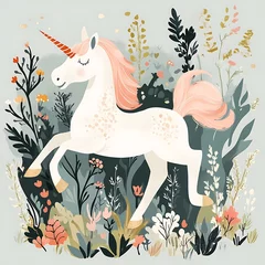 Gentle unicorn scene with stars high resolution picture