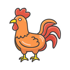 rooster icon, rooster vector illustration-simple illustration of rooster, perfect for rooster logos and icons