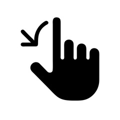 cursor finger glyph  vector flat icon