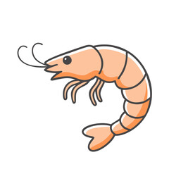 shrimp icon, shrimp vector illustration-simple illustration of shrimp, perfect for shrimp logos and icons
