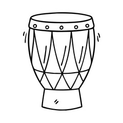 A Hand Drawn Illustration of a Traditional African Drum