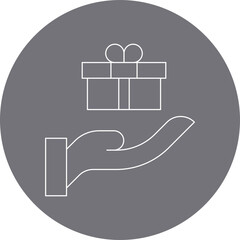 Hand over single vector illustration icon