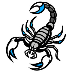 black scorpion isolated on white