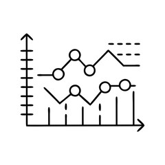 Hand drawn graph chart showing data analysis and business growth presentation
