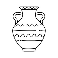 Ancient Greek amphora with decorative wavy lines and handles a classic ceramic vessel