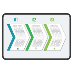 Arrow 3 steps infographic