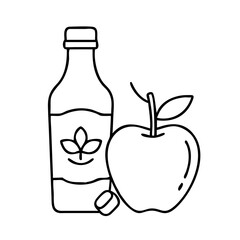 Apple Cider Vinegar Health Benefits with Apple and Supplement