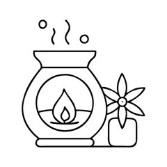 Aromatherapy Essential Oil Burner with Blooming Flower Pot for Relaxation and Wellness