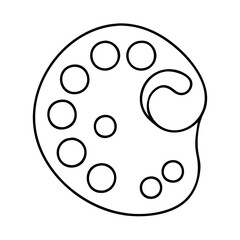Artist's Palette Outline Graphic Design Element for Painting and Art Supplies