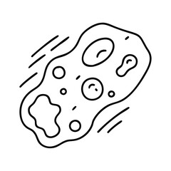 A Simple Line Drawing of a Cell Showing Various Organelles and Motion