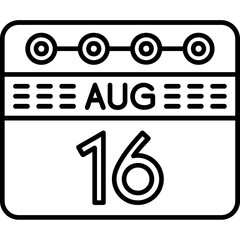 August 16 Icon