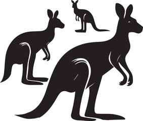 Stylized Kangaroo Silhouette Vector Illustration