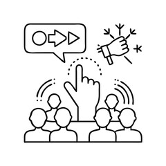 Fototapeta premium Influencing Audience Engagement and Guiding Actions Through Digital Media and Outreach