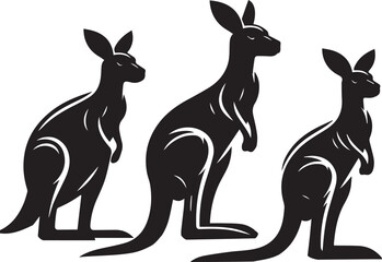 Stylized Kangaroo Silhouette Vector Illustration