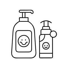 Cute Cartoon Bottles of Soap and Lotion for Kids